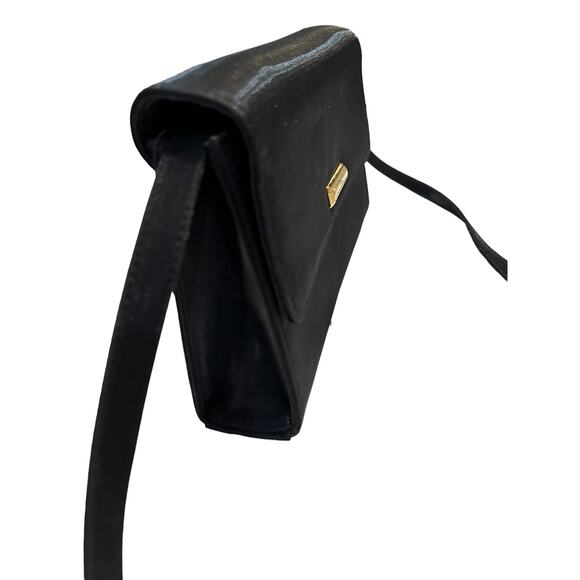 Diahann Carroll Black Satin Handbag/Clutch Detachable Strap Evening GLAM Retro - Picture 2 of 6